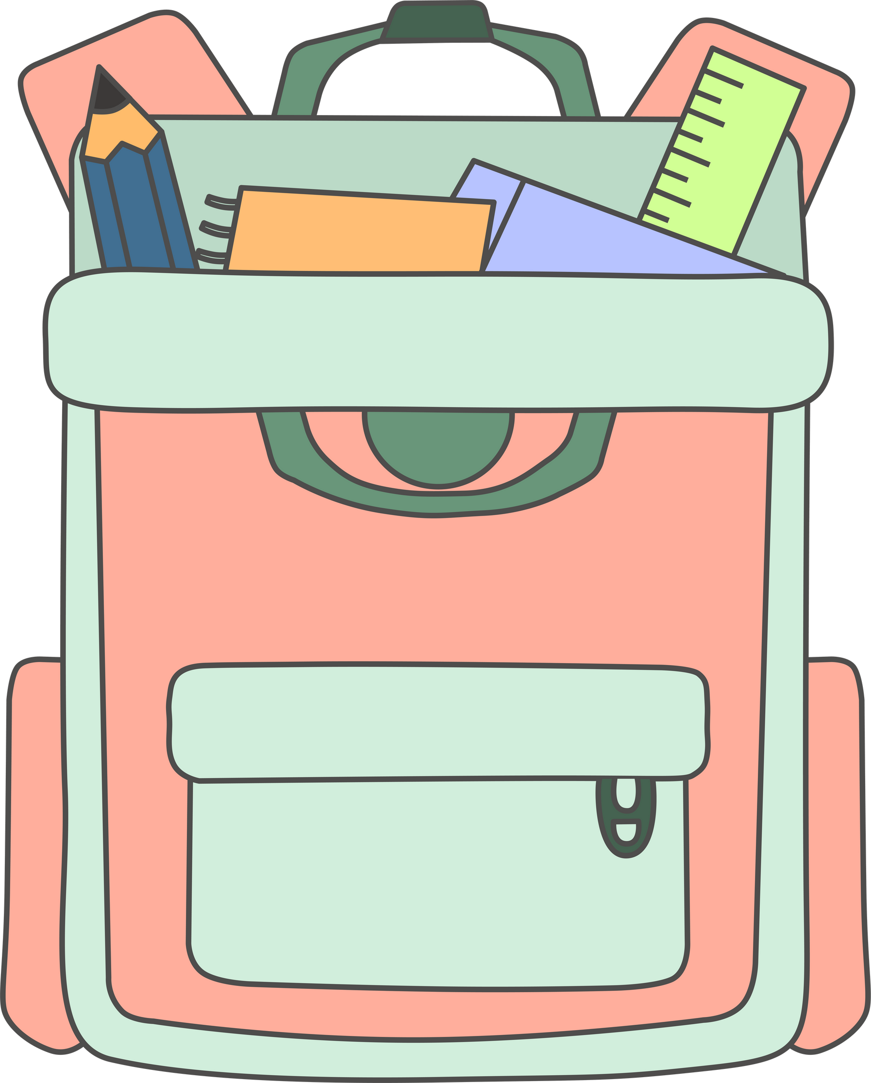 Bag with School Supplies or Stationery Illustration